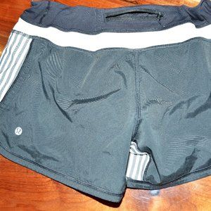 Lululemon Womens Lined Shorts Black White Striped